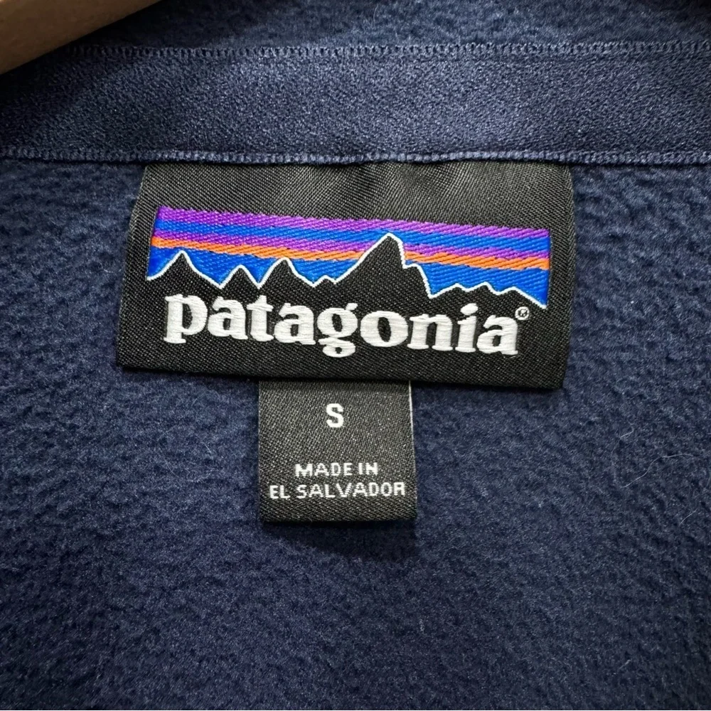 Patagonia Men’s Micro D fleece 1/4 zip pullover Navy Blue Sz Small - Picture 3 of 7